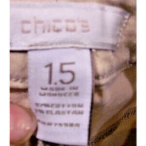 Chico's Jeans Womens 15 Beige Denim So Slimming‎ Ankle 32x28.5 EUC